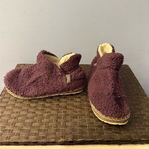LL Bean Kelf Purple Cozy Pile Fleece Lined Slipper Booties Size 9